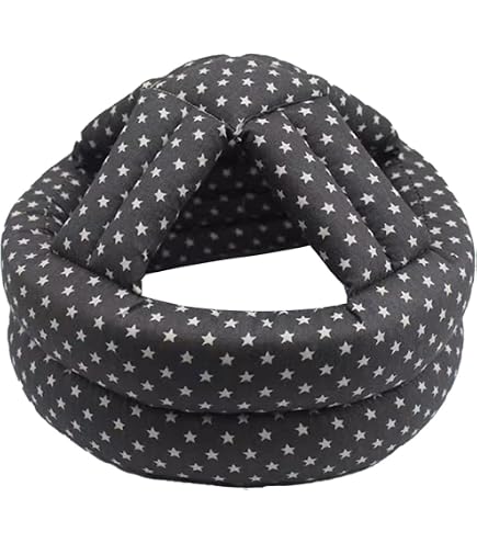 Casque De Protection Pour Personnes Âgées - Anti-Chute, Taille Ajustable (50-75 Cm) - Coton Respirant - Gris
