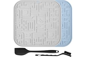 Coomazy Licky Mats for Dogs Slow Feeding Dog Lick Mats with Suction Cup Boredom and Anxiety Reducer Lick Pad Mats for Dogs and Cats(Grey+Blue)
