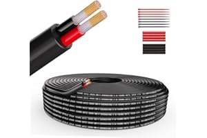 Wirelume 18 AWG 2x0,75mm² Filo elettrici 2 conduttori Cavo elettrico rame stagnato senza ossigeno in PVC intrecciato Cavo elettrico rame stagnato a bassa tensione da 9,14 m/30 piedi