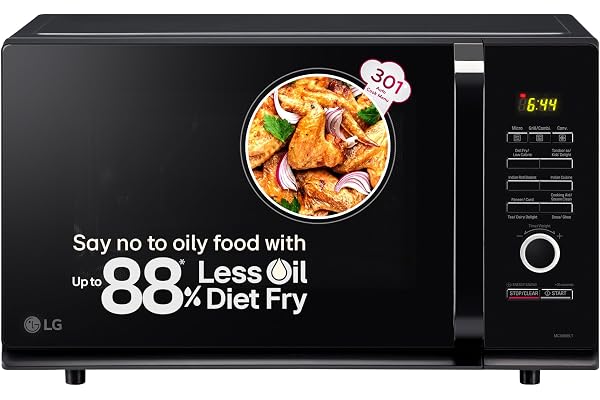 LG 32 L Convection Microwave Oven (MC3286BLT, Black, Auto Cook Menu, Diet Fry and with Stainless Steel Cavity)