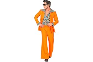 W WIDMANN MILANO Party Fashion - Completo stile disco anni '70, giacca con camicia, pantaloni, completo, costumi in maschera