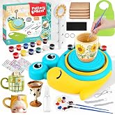 Ceramic Set for Children,Ceramic Set for Home,Mini Electric Potter's Lathe with Clay,Colors,Creative Ceramic Crafts Set for C