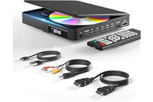 DVD Player Arafuna, DVD Player für Fernseher mit Alle Regionen Frei, DVD/CD-Player HDMI 1080P mit AV-Ausgang, USB-Eingang, Fernbedienung und AV-Kabel, integriertes PAL/NTSC