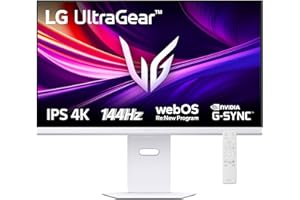 LG UltraGear 32G810SA Monitor Gaming 32", UHD 4K, IPS 1ms, 144Hz, Funzioni Smart con webOS 24, HDR 400, G-Sync Compatible, AMD FreeSync Premium, VRR, Speaker 14W, HDMI 2.1, USB-C, WiFi, BT, Bianco
