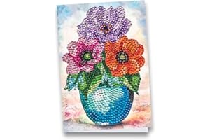 Ideen mit Herz Diamond-Painting-Grußkarte | Strass-Edition | Din B6 | 370 g/m² | inkl. Steine, Umschlag & Werkzeug … (Anemonen in Vase)