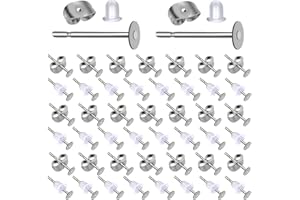 TOAOB THE ONE AND ONLY BABY TOAOB 500 Pezzi Orecchini Basi Perni in Acciaio Inossidabile 4 mm e Ferma Orecchino a Farfalla e Trasparente Support Backs in Silicone per Orecchini Fai Da Te Creazione di Gioielli