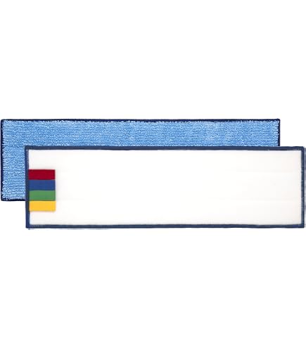 TAMPEL Lot De 10 Franges Microfibre Auto-agrippantes 60 Cm - Idéales Pour Nettoyage Et Désinfection Professionnelle