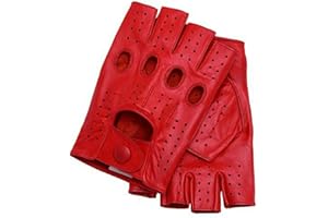 APEXWEAR Half Finger Leather Driving Gloves For Mens and Women, Soft Unlined Fingerless Bike Gloves, Ideal For Driving, Motorbike