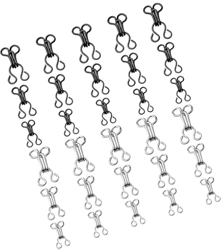 BH Haken & Ösen Sets - 3-fach Schwarz Für Unterwäsche