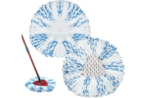 Yuunaie Testine di Ricambio del Mocio, Panni di Ricambio Microfibra Mop Ricambio Compatibile con Vileda 3 in 1 Turbo EasyWring & Clean Spin Mocio Panno Pavimento 2 Pezzi (Blu)