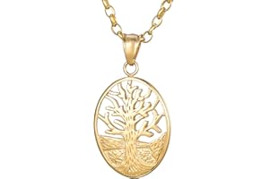 Morella Damen Halskette 70 cm mit Anhänger Lebensbaum im Schmuckbeutel