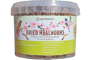 Egardenkart Dried Mealworms for Turtle Food - 100g | High-protein Meal Worms Dried for Hamster Food | Hamster Worm Treats for Lizard, Hedgehog, Chicken, Bird, Fish and All Natural Animals (100g)