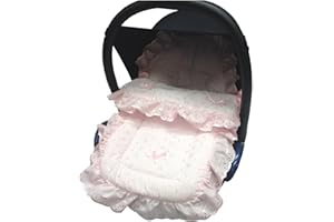 FOR YOUR LITTLE ONE Broderie Anglaise Autositz Fußsack/COSY TOES kompatibel mit Hauck Pink