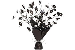 Creative Converting Black Foil Spray Mortarboard Graduation Centerpiece, 15"-1 Pc