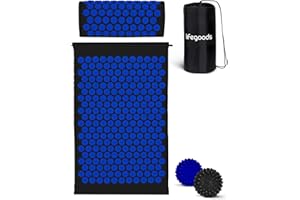LifeGoods Akupressurmatte Mit Kissen - Akkupressmatte - Akkupressurmatte+ - Akupressur Matte - Akupunktur Matte - Massagematte - Rücken - Stachelmatte - Fakirmatte - Nagelmatte - Acupressure Mat