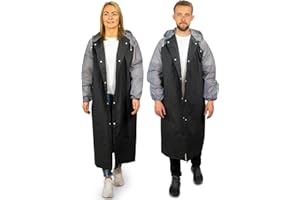 REDSTAR - Confezione da 2 poncho antipioggia lunghi, impermeabili per adulti, con cappuccio, riutilizzabili, unisex, giacca antipioggia ripiegabile, accessori per festival