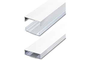 Alunovo RAL9003 - Canalina per cavi in alluminio laccato, 50 x 15 mm, autoadesiva, lunghezza: 60 cm, colore: Bianco lucido