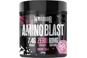 Warrior Amino Blast 270g – BCAA Powder – Branched Chain Amino Acids Supplement, Intra Workout & Recovery, Energy Drink – 30 Servings (Cherry Cola)