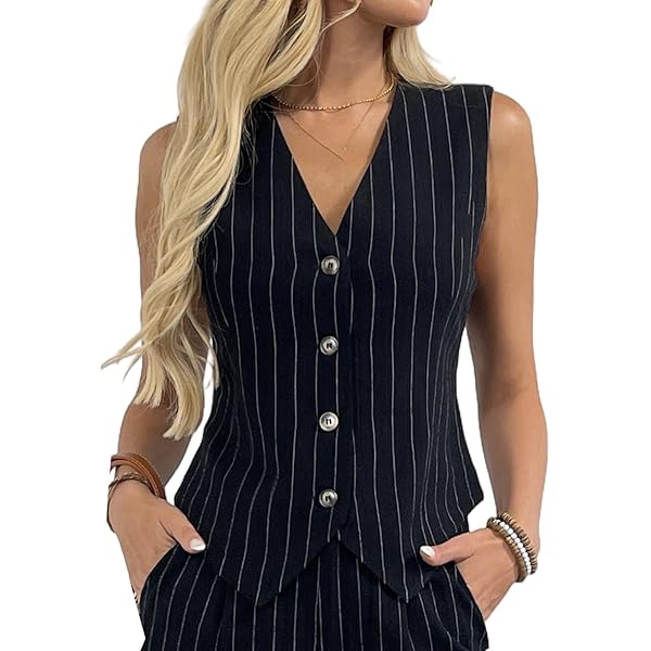 Gilet Femme Sans Manches En Lin - Col En V - Coupe élégante Pour Costume Ou Tenue Décontractée - Idéal Pour L'été Et Le Bureau