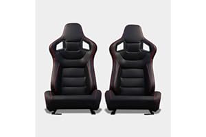 M MODAUTO Asiento Deportivo Coche,Semibaquet Ajustable,Adaptable para Coches,Ríeles incluidos,Conductor y Pasajero,para Coche y Simulador de Conducción,Modelo N701LR,Ojos Negro