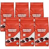 by Amazon Caffè macinato della casa, Classico, tostatura media, 1,36 kg, 6 confezioni da 227 g - Certificato Rainforest Allia