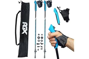 WeLLIFE | Bastones Nordic Walking de aluminio | Puño con liberación rápida Click and Go para Nordic Walking, senderismo y trekking