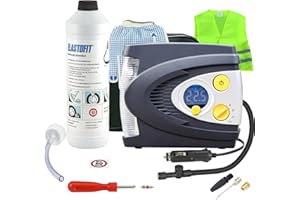 ‎ELASTOFIT ELASTOFIT Reifenpannenset Reifendichtmittel 10 Jahre haltbar Reifenreparaturset (Flash II Plus)