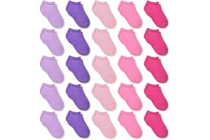 GENTABY Boys Girls Ankle Socks 25 Pairs - Unisex Toddler Kids Black White Gray Low Cut Socks for Infant Newborn School Running Socks 0-13 Years