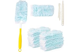 Frogetu Juego de 32 Recambios Magnéticos para Plumero Swiffer,con 1 Barras Telescópicas 1 Asas,Paquete de Recarga de Imán para Swiffer,para Toallitas Swiffer Duster,para Pelo de Animales