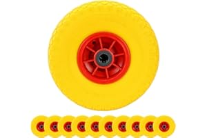 Bond Hardware® 10 x 10" 3.00-4 Yellow Sack Truck Hand Trolley Cart Wheelbarrow Solid Rubber Wheel Tyre Tires 20mm