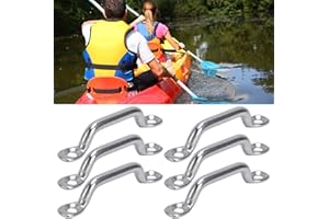AYNEFY Stainless Steel Pad Eye Strap Kit, 316 Grade, 10 Pieces, Kayak Deck Loop Anchors