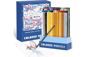 ‎ARRTX Arrtx Seria Premium 72 kredki, kolorowe ołówki z miękkimi rdzeniami o odporności na światło i wysoko nasycone pigmenty dla dorosłych, profesjonalistów, początkujących.