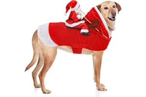 RANYPET Santa Dog Costume Christmas Pet Clothes Santa Claus Riding Pet Cosplay Costumes Party Dressing up Dog Outfit for Small Medium Large Dogs 3XL