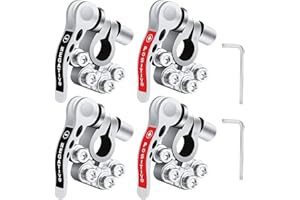 Augot Terminales de Batería, 4 Piezas Liberación Rápida Bornes Bateria Positivo Negativo de 4 Vías Pinzas Bateria Coche Postes SAE/JIS Tipo A Abrazaderas de Batería para Barco, Camión, Coche