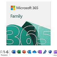 Microsoft 365 Family | 12 Monate, bis zu 6 Nutzer | Word, Excel, PowerPoint | 1TB OneDrive ...