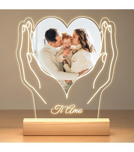 Cornice In Legno Per Mamma | Regalo Per La Festa Della Mamma O Compleanno | Portafoto 13x17 Per Foto 12,7x17,8 Cm | Ideale Per Casa, Ufficio O Da Regalare A Figli E Mamme