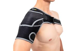 BraceUP Shoulder Support- Adjustable Shoulder Brace with Ice Pad Pocket for Men and Women, Relief for Shoulder Injuries and Tendonitis - One Size