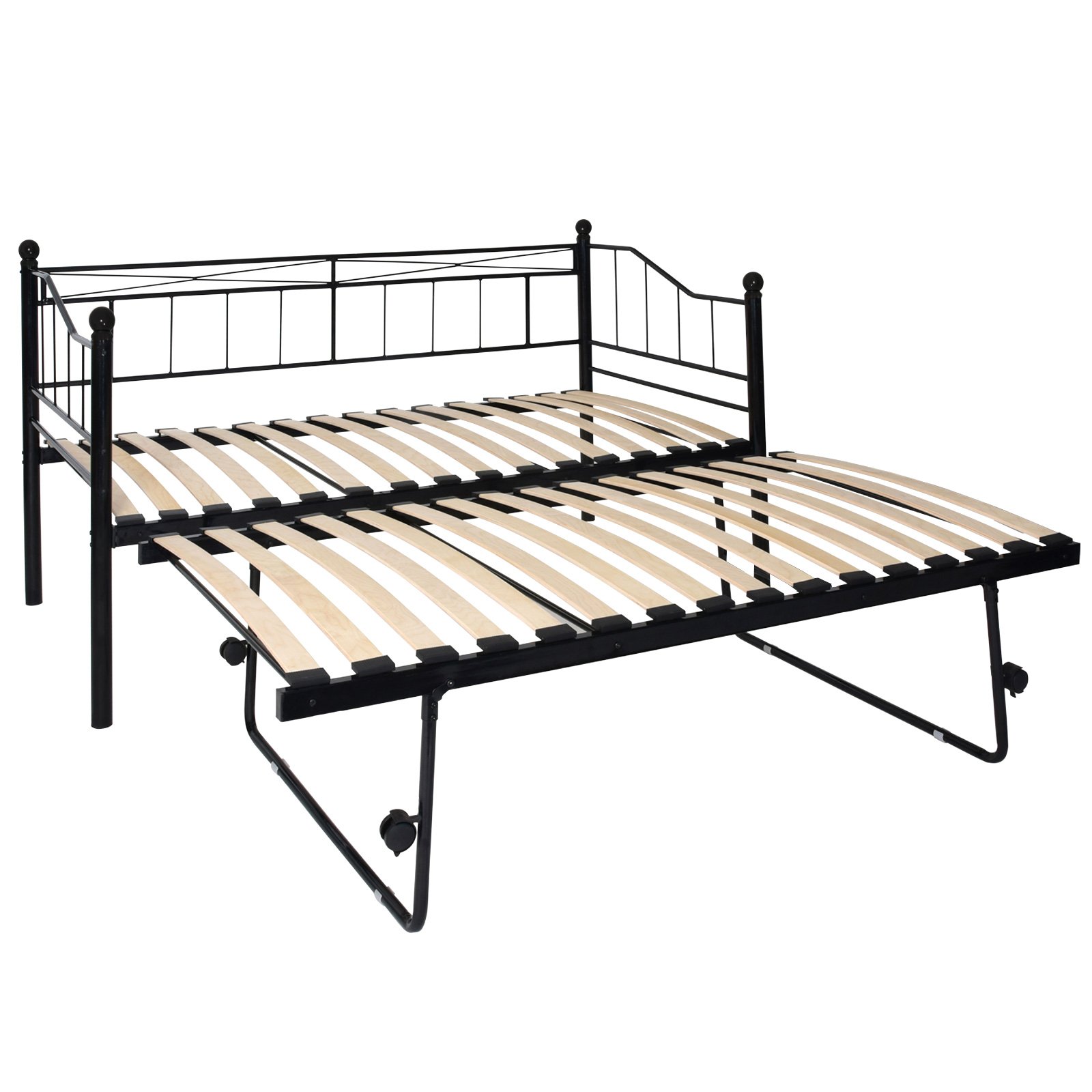 Miadomodo® Metal Day Bed Sofa Frame Multi-functional Single 3ft Base with Underbed Trundle Bedroom Living Room Furniture - Image 7