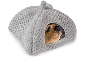 Kavee Fleece Hide House - Cozy Guinea Pig Hideout with Removable Pee Pad - Machine Washable Guinea Pig Bedding - Safe Resting Space for Small Pets - Hideaway for Pet - Velvet