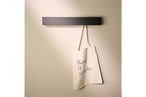 DESIGNFABRIK HAMBURG Designfactory Hamburg Coat Hooks Wall Mounted | Metal Clothes Rail | Coat Rack | Coat Hook for Wall | Modern Coat Hanger with Hidden Hooks | 57 cm | Matt Black