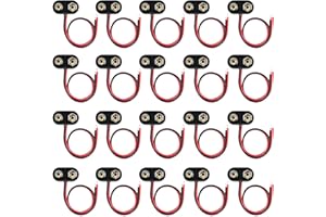 GTIWUNG 20 Pezzi Connettore a Clip per Batteria da 9V, Attacco Pila 9V, Supporto Connettori Clip per Batteria, Tipo T
