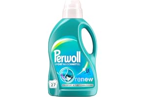 ‎PERWOLL Perwoll Sport Waschmittel (27 Waschladungen), Hygiene Waschmittel reinigt sanft, entfernt schlechte Gerüche & erhält die Elastizität, für Sport- und Funktionskleidung, mit Dreifach-Renew-Technologie