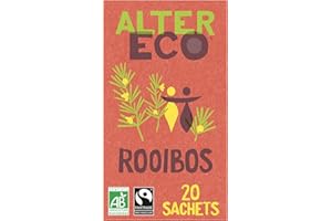 ALTER ECO - Infusion Rooibos Nature - Infusion Bio & Equitable - Sans Théine - Boîte de 20 Sachets