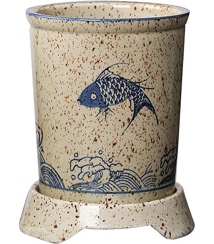 Portaposate In Ceramica Dipinto A Mano Con Vassoio Antigoccia - Organizer Per Posate Da Cucina, Decorativo E Funzionale
