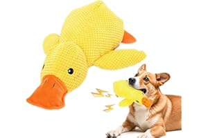 Hshenjhu Anatra Gialla Giochi per Cani, Giochi con Squeak per Cani, Giocattoli per Cuccioli da Mastica, Peluche per Dog Indistruttibile, Resistenti Peluche per Dog Piccola e Media