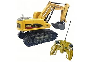 LioMaxi 1:24 Scala 6 Canali Escavatore Telecomandato per Bambini, Escavatori Radiocomandato,Escavatore Idraulico per Ragazzi con luci,demo a un tocco, Sand Digger Regali per Bambini dai 4-7 Anni.