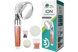 CALA VERDE Alcachofa de Ducha Alta Presion con Filtro de 3 Niveles, Alcachofa de ducha, Alcachofa ionica, cabezal ducha, cabezal ducha alta presión, alcachofa de ducha con filtro