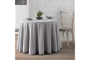 Lanovenanube Ropa o Falda Camilla, Enaguilla Redonda de Tejido Chenilla, Medida 120 cm diámetro, Color Gris Perla. Mantiene el Calor. Aspecto Aterciopelado y Tacto Muy Suave.