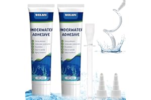 WEILAOK Silicona Acuario, Silicona Transparente, Pegamento silicona adhiere Bajo el Agua Pegamento Sellante para Pecera, Acuario, Paisaje Acuático, 60ml*2