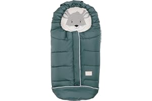 Nuvita 9605 Junior Cuccioli | Sacco Universale per Passeggino con Animaletti | Perfetto per Bambini da 6 a 36 Mesi (100 cm) | Resistente al Freddo fino a -13°C | Verde Moovo